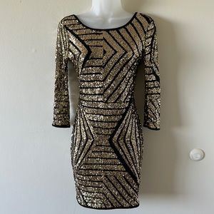 Gold sequined dress